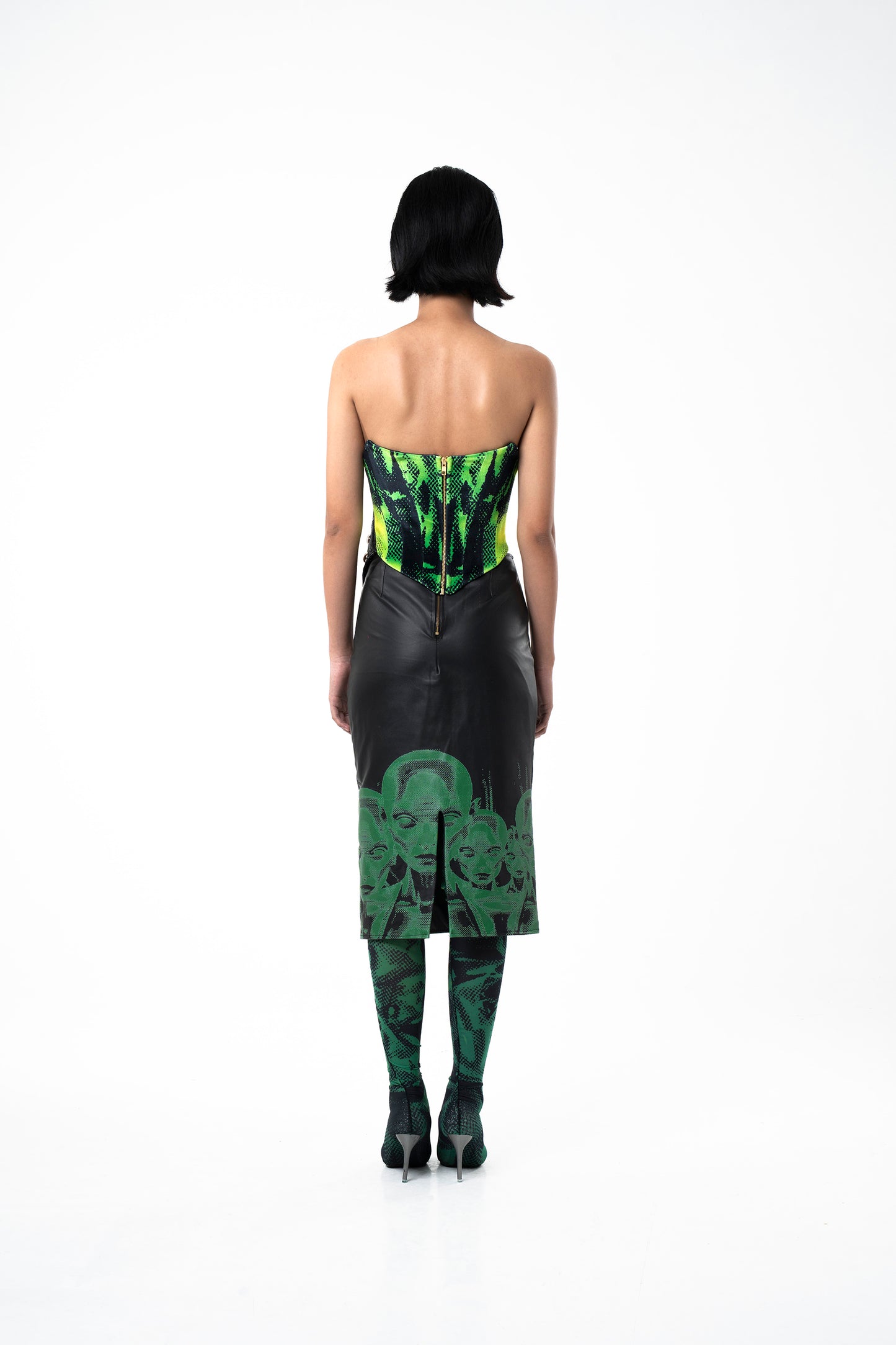 'Matrix' Leather Skirt