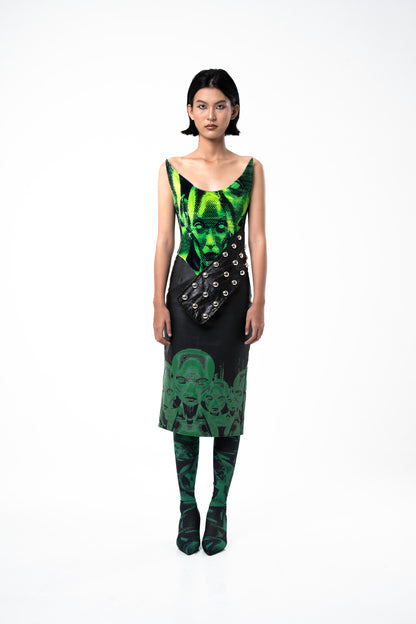 'Matrix' Leather Skirt