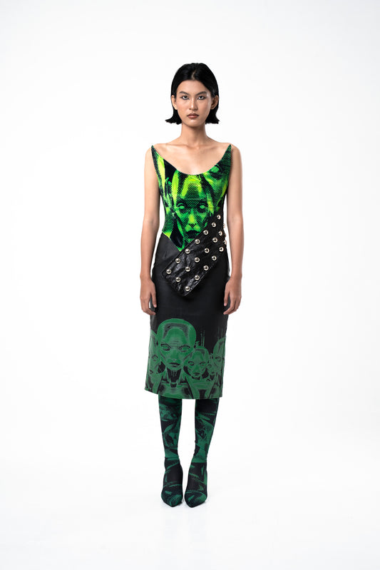 'Matrix' Leather Skirt