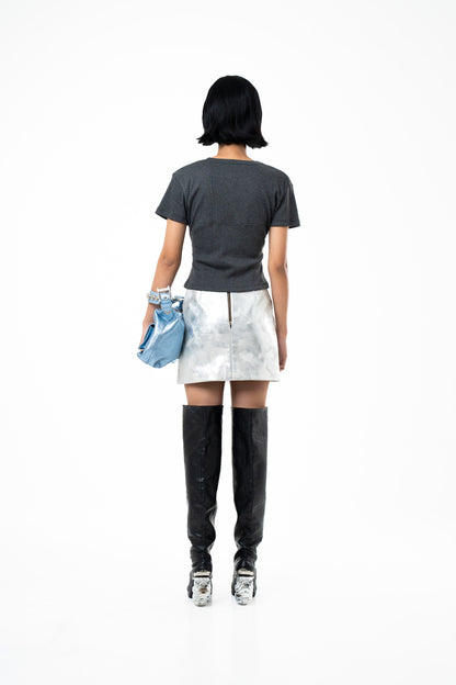 'Cyborg' Leather Skirt